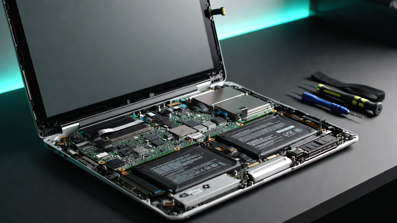 MacBook internal components and repair tools